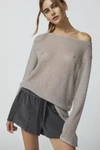 URBAN RENEWAL REMNANTS OFF-SHOULDER SLOUCHY TUNIC IN GREY, WOMEN'S AT URBAN OUTFITTERS