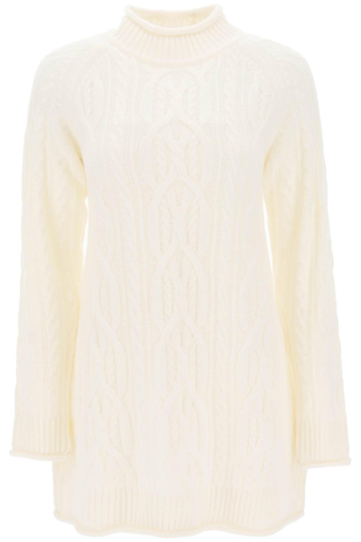 Loulou Studio Cashmere Cable-knit Sweater Dress In White