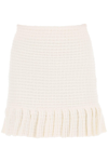 SELF-PORTRAIT KNITTED MINI SKIRT IN SEQUIN KNIT