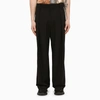 Balmain Cotton Tapered Trousers In Bleu Clair/blanc