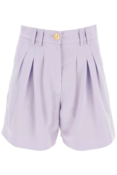 Balmain 珠地布编织短裤 In Purple