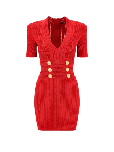 Balmain Dress In Red