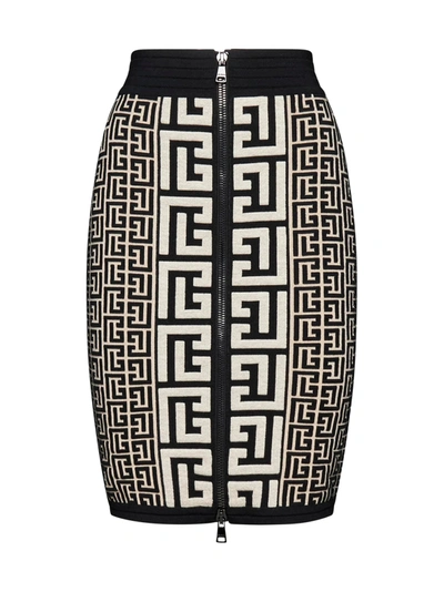 Balmain Skirt In Ivoire Noir