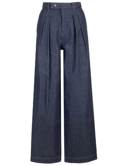 Amiri Pleated Jeans In Blue
