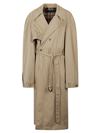 Balenciaga Trench Coat Belted Back Vent In Beige