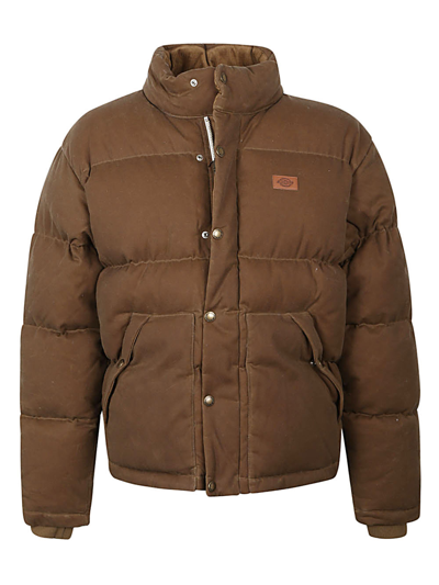 Dickies Construct Lucas Waxed Puffer Jacket In Beige