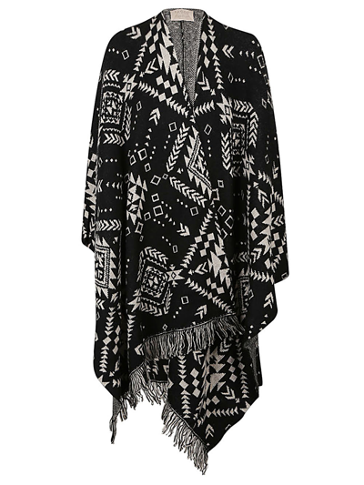 TOOCO ETHNIC PRINT JACQUARD CARDIGAN