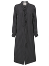 Cri.da Crida Polka Dot Silk Midi Dress In Black