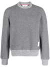 THOM BROWNE WOOL SWEATER WITH LOGO