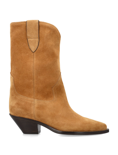Isabel Marant Dahope Suede Cowboy Boots In Brown