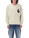 Isabel Marant Logo Intarsia Knit Sweater In Light Grey