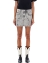 Isabel Marant Étoile Vesna Panelled Denim Miniskirt In Light Grey