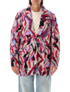 Isabel Marant Étoile Patterned Intarsia-knit Wool Blend Jacket In Fucsia