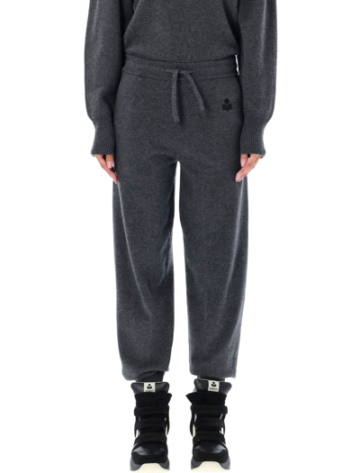 Marant Etoile Kira Drawstring-waist Knitted Trousers In Grey