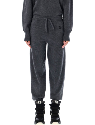 Isabel Marant Étoile Kira Mélange-effect Knitted Track Trousers In Grey