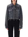 Givenchy Cropped Denim Jacket In Black