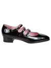 Carel Kina Black Mary Janes With Straps And Block Heel In Patent Leather Woman In Black