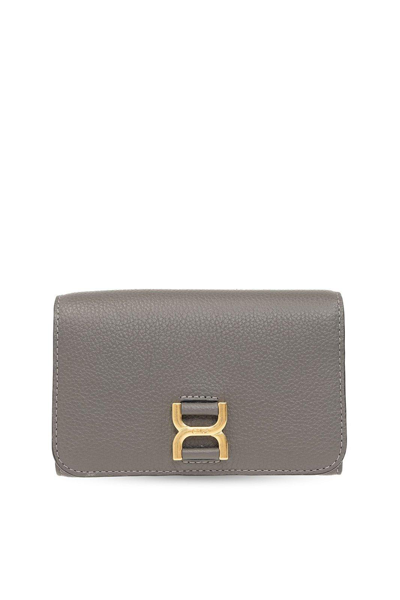 Chloé Marcie Bi-fold Wallet In Elephant Grey