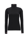 Moncler Signature Turtleneck Jersey In Black
