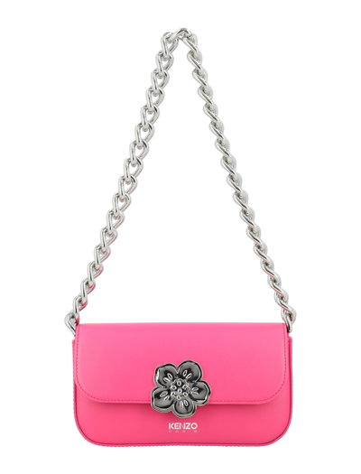 Kenzo Boke Leather Shoulder Bag In Pink