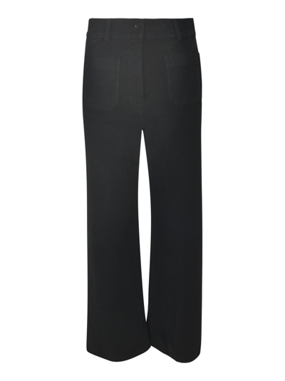 Aspesi Buttoned Fitted Trousers In Black