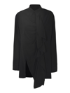 Yohji Yamamoto Asymmetric Decorative Button-detail Shirt In Black