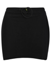Barrow Drawstring-fastening Cotton Miniskirt In Nero