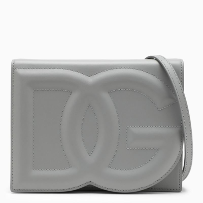 Dolce & Gabbana Grey Leather Camera Bag With A Shoulder Strap In Gray