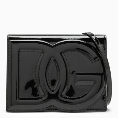 Dolce & Gabbana Elegant Dg Logo Patent Leather Crossbody Handbag In Black