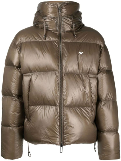 Emporio Armani Down Jackets In Brown