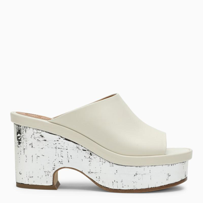 Chloé White Silver High Wedge Sandals For Women