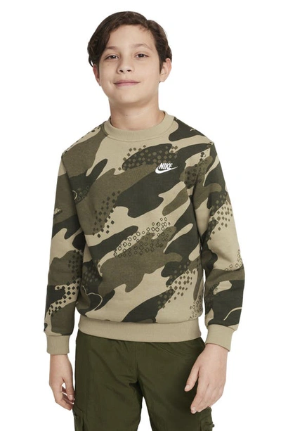 Nike Sportswear Club Fleece Big Kids' Sweatshirt In Brown