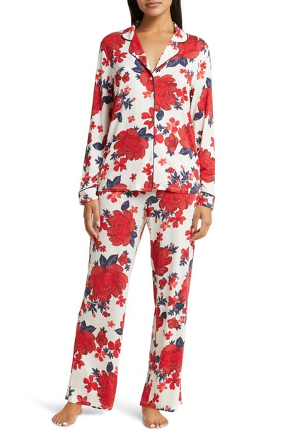 Nordstrom Moonlight Eco Knit Pajamas In Ivory Egret Romantic Peony