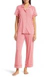 Nordstrom Moonlight Eco Crop Pajamas In Red Barbados Buffalo Check