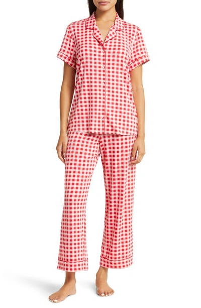 Nordstrom Moonlight Eco Crop Pajamas In Red Barbados Buffalo Check