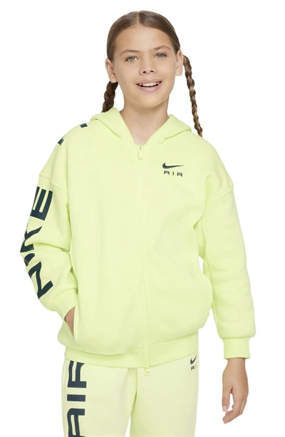 Nike Kids' Sportswear Air Club Fleece Oversize Hoodie In Light Lemon Twist/ Deep Jungle