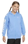 Nike Kids' Sportswear Air Club Fleece Oversize Hoodie In University Blue/ White