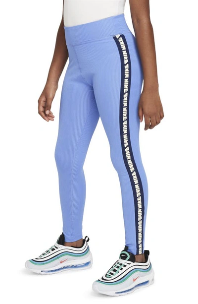 Nike Sportswear Dri-fit Big Kids' (girls') Leggings In Blue