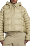Nike Women's  Sportswear Swoosh Puffer Primaloftâ® Therma-fit Oversized Hooded Jacket In Brown