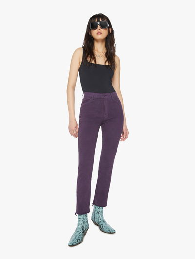 Mother High Waisted Rascal Ankle Fray Berry Cordial Jeans In Purple