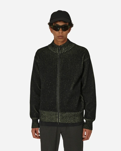 Gr10k Aimless Compact Knit Full Zipped Sweater In Black