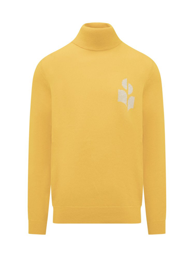 Isabel Marant Logo Knitted Roll In Yellow