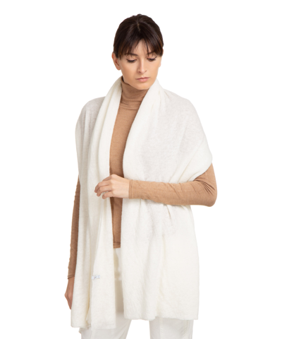 Pin1876 By Botto Giuseppe Cashmere Scarf In White
