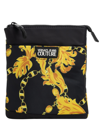 Versace Jeans Couture Patterned Shoulder Bag In Black/gold