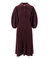 Chloé Wool Rib-knit Midi Dress In Red