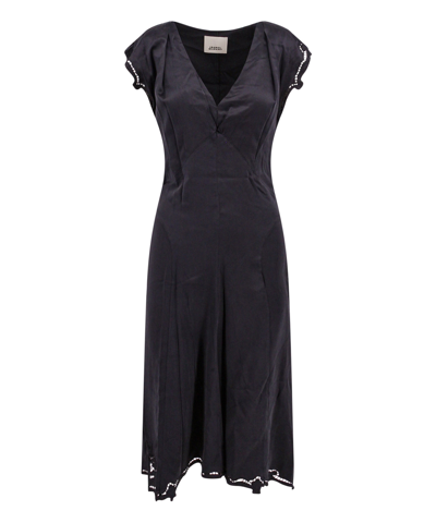 Isabel Marant Jordina Sleeveless Silk Maxi Dress In Black