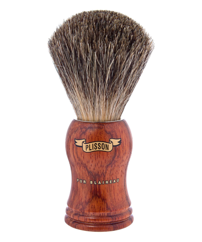 Plisson 1808 Shavingbrush Black Badger Wood In Brown
