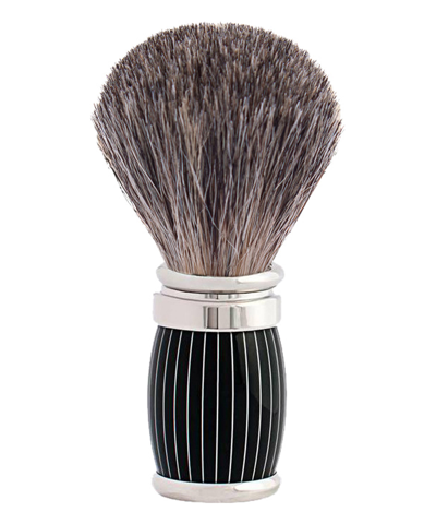 Plisson 1808 Retro Lacquer And Chrome Finish Shaving Brush - Russian Grey - Joris In Black