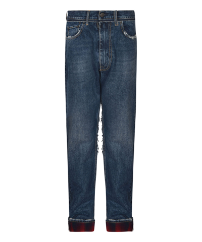 Maison Margiela Pendleton Jeans In Blue