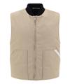 Palm Angels Full Zip Field Vest In Neutral